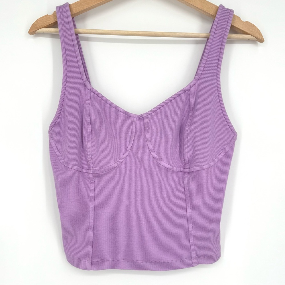 Aerie‎ Purple Ribbed Corset Tank Top Size L